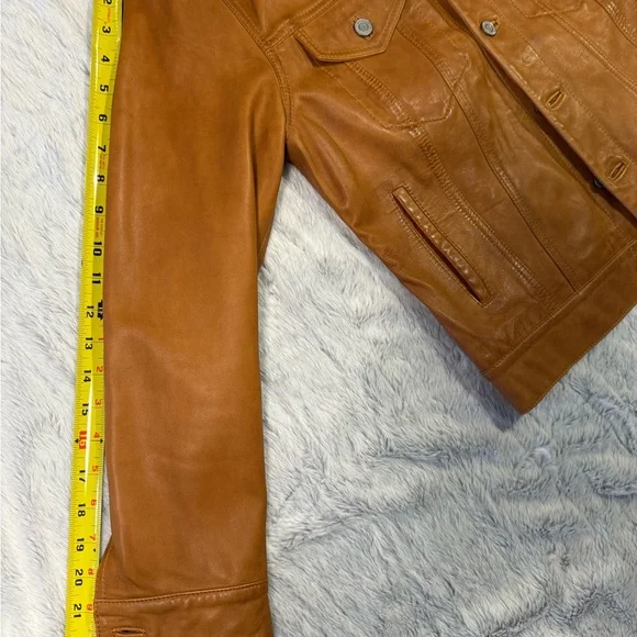 Lucky Brand Women's Tan Leather Jacket - Picture 4 of 6